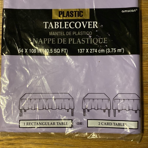 10/$15  Sealed Lavender Flannel backedTable-cover,Table Skirt & TCoverNWT - Picture 3 of 14